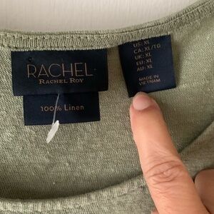 RACHEL Rachel Roy Green Linen Top